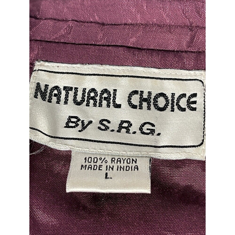 VTG Natural Choice by S.R.G. Quilted Patchwork Vest L Rayon Boho Gypsy India L - Picture 9 of 10